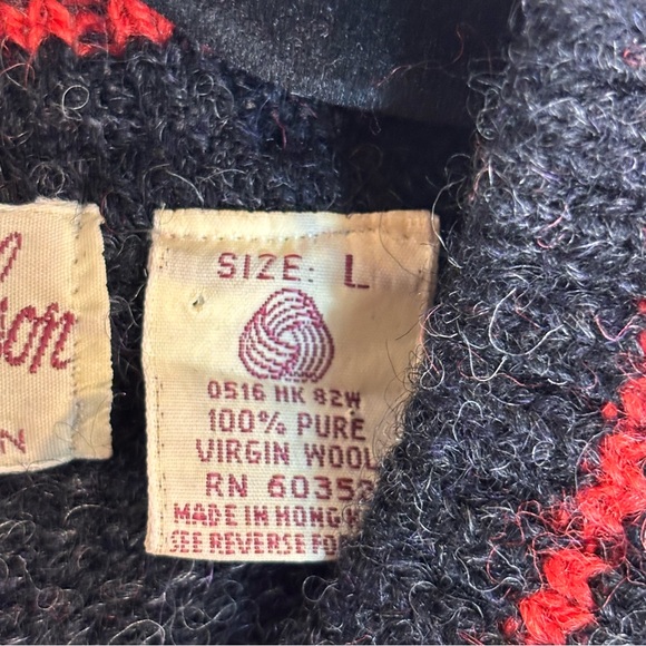 FREDERICK & NELSON Woolrich SZ L 100% Wool Sweater Crew Neck Thick Knit NEW - Picture 3 of 6